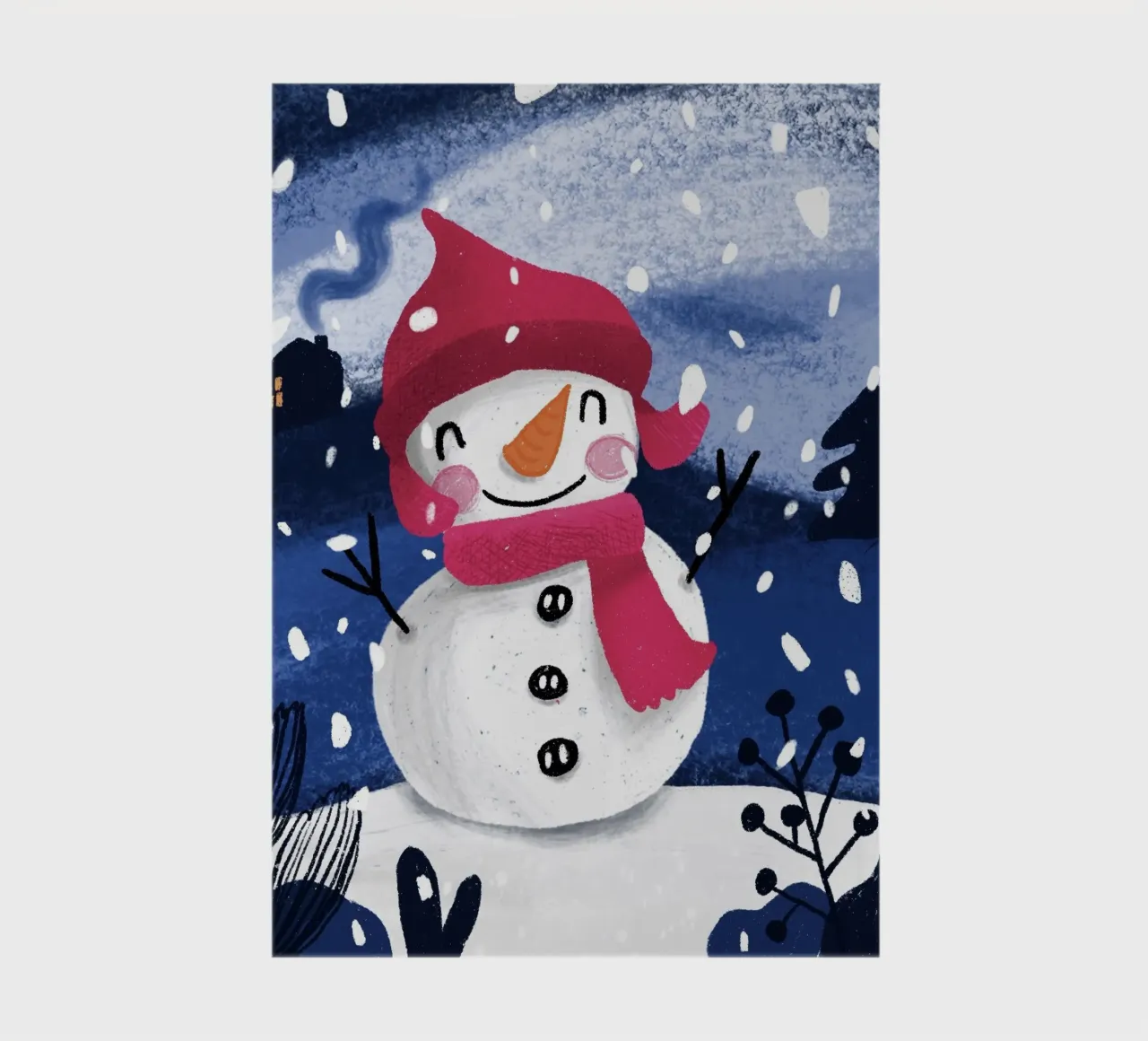 Fröhlicher Schneemann - Winterlandschaft l notebook by Honigbrombeere