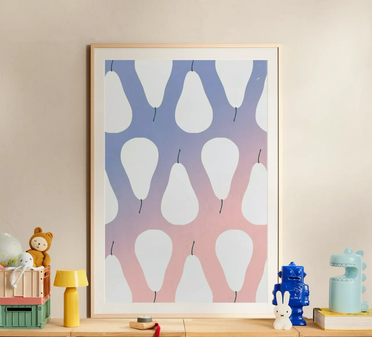 Pears poster con telaio in plastica da STUDIO LEEMO