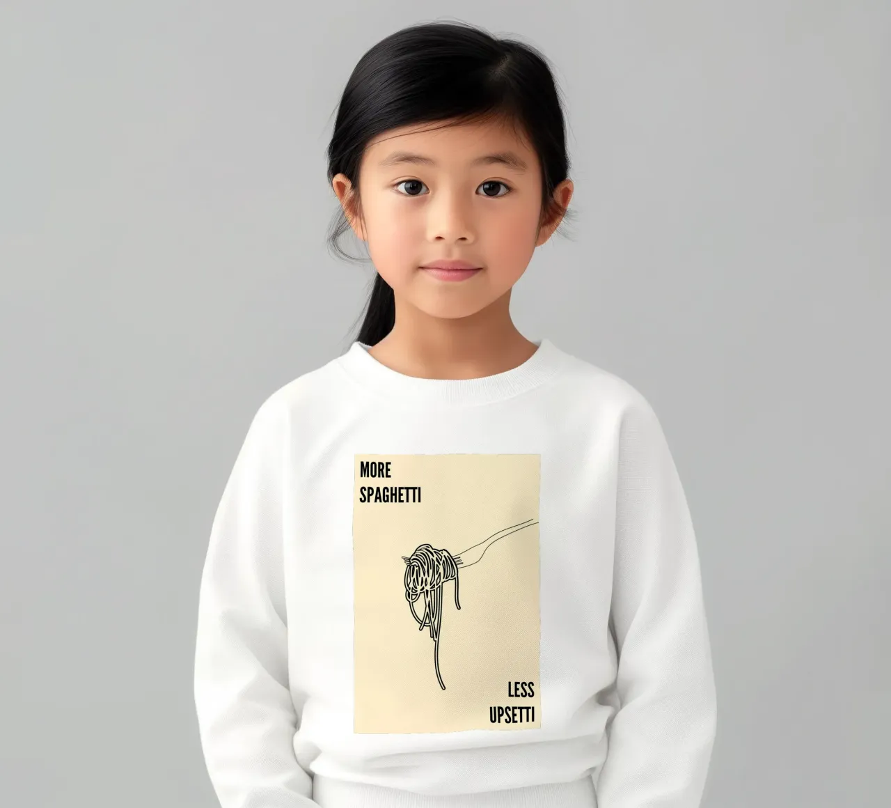 More Spaghetti, less Upsetti felpa bambino da NORDLICHT DESIGNS