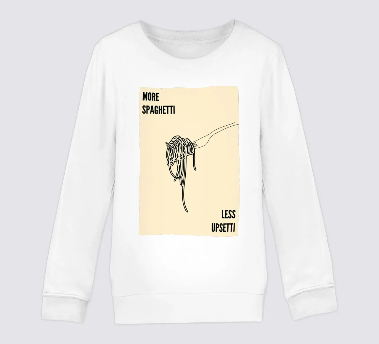 More Spaghetti, less Upsetti felpa bambino da NORDLICHT DESIGNS