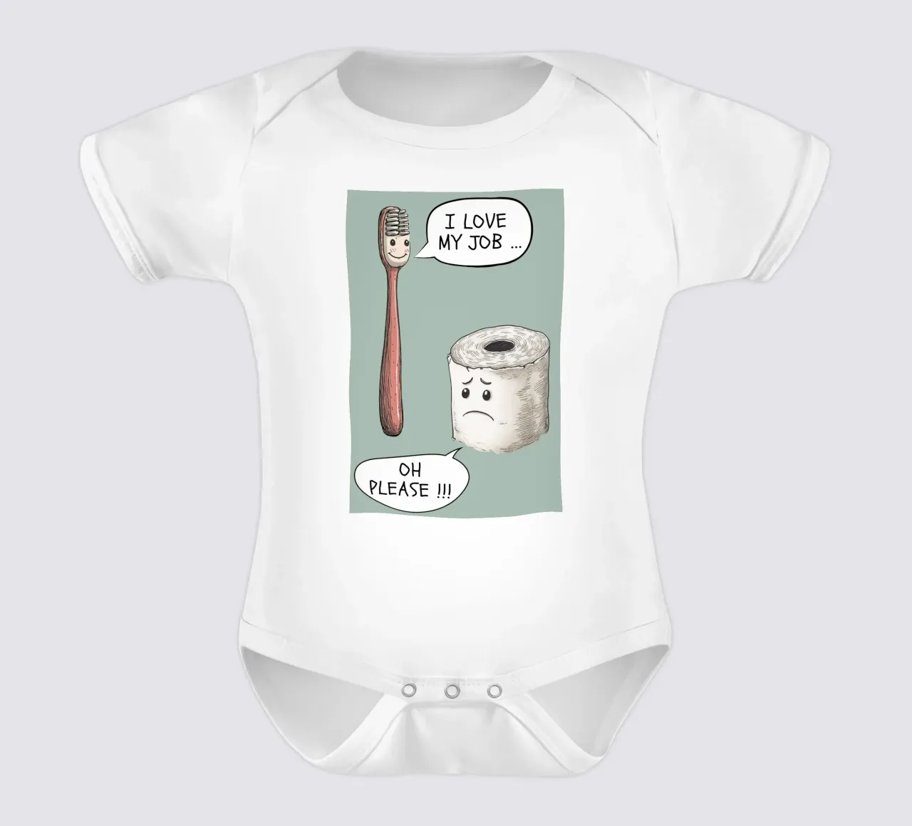 Talking Toothbrush & Toilet Roll body neonato maniche corte da NORDLICHT DESIGNS