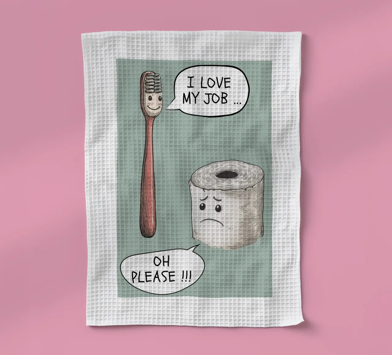 Talking Toothbrush & Toilet Roll canovaccio da cucina da NORDLICHT DESIGNS