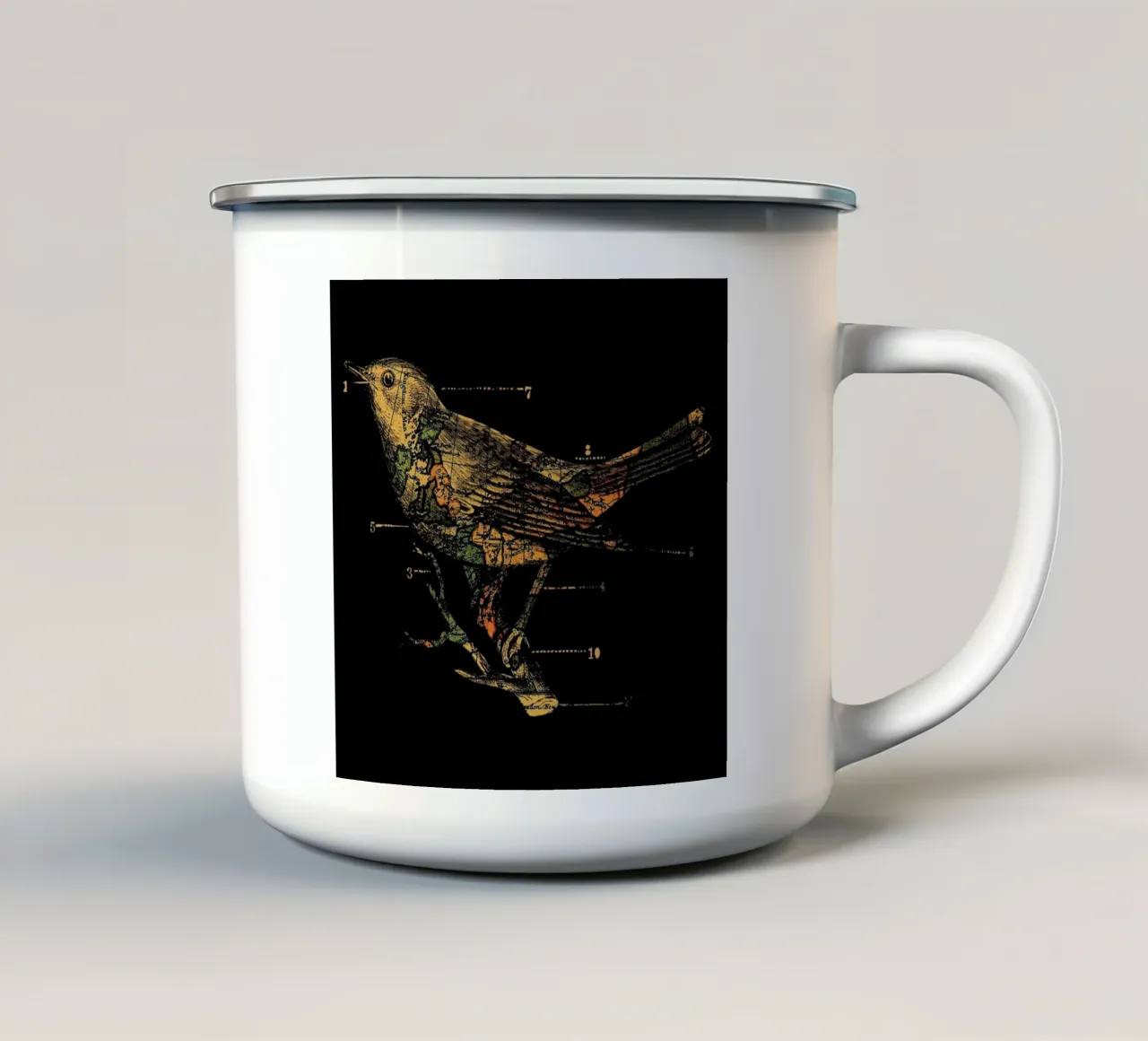 Migration enamel mug by Tobe Fonseca