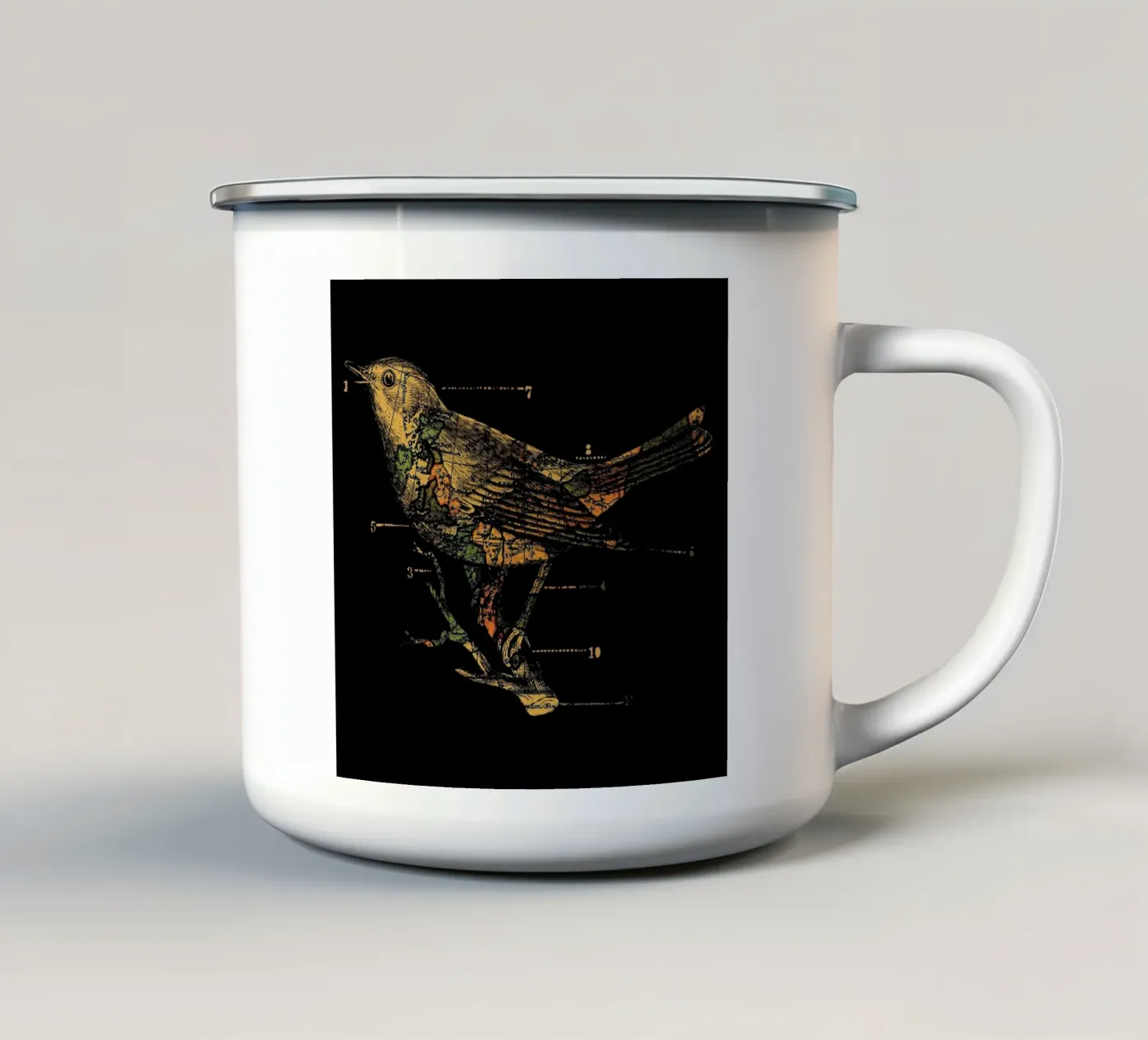 Migration enamel mug by Tobe Fonseca