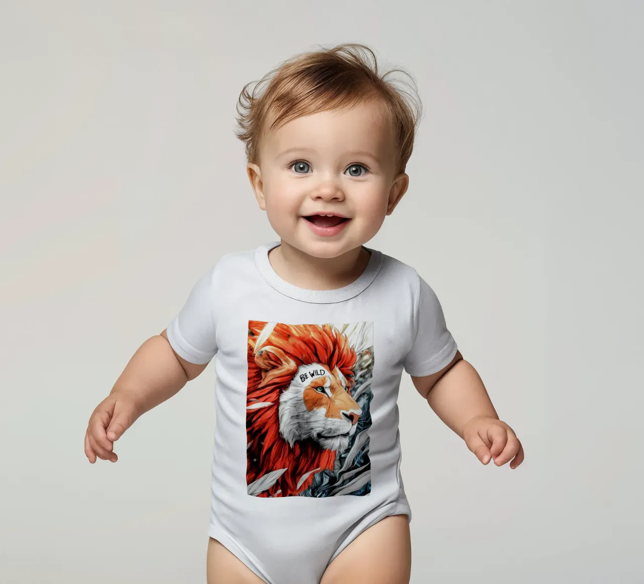 Poster con testo Be Wild body neonato maniche corte da Justyna Jaszke JBJart