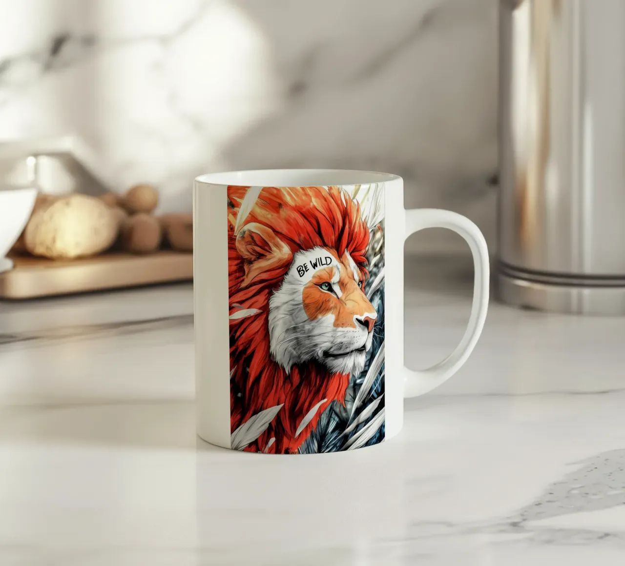 Poster con testo Be Wild tazza in ceramica da Justyna Jaszke JBJart
