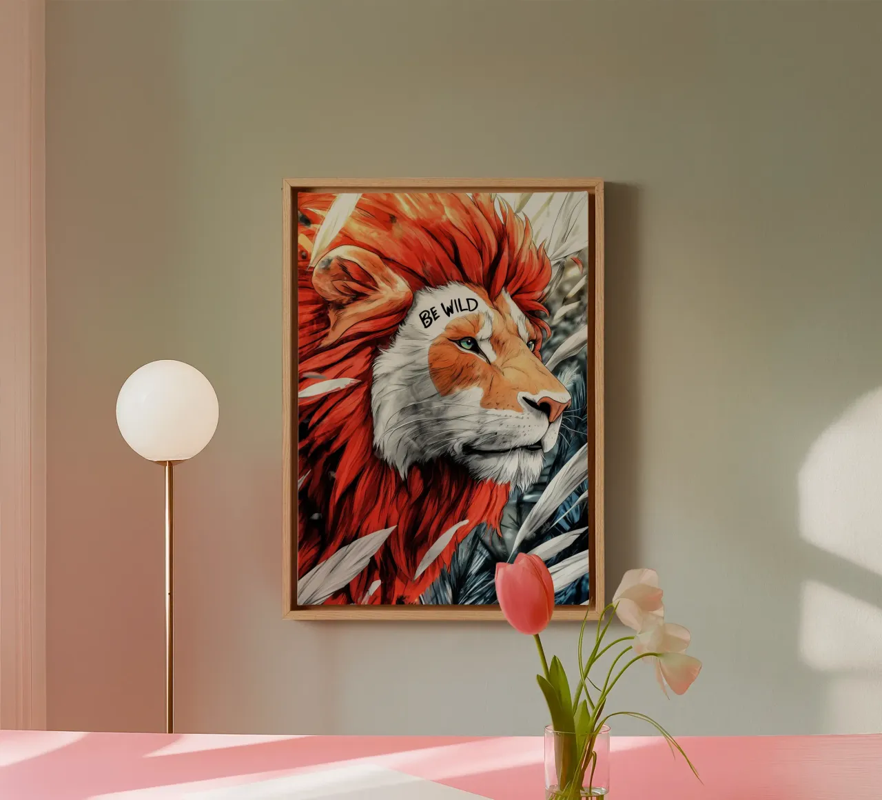 Poster con testo Be Wild tela con Cornice a cassetta da Justyna Jaszke JBJart