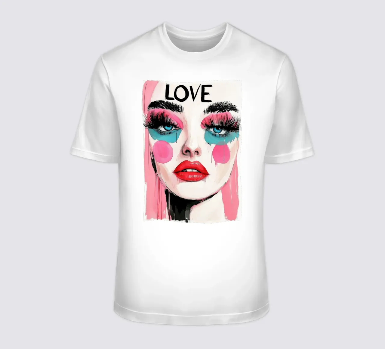 Amore donna ritratto text art t-shirt da Justyna Jaszke JBJart