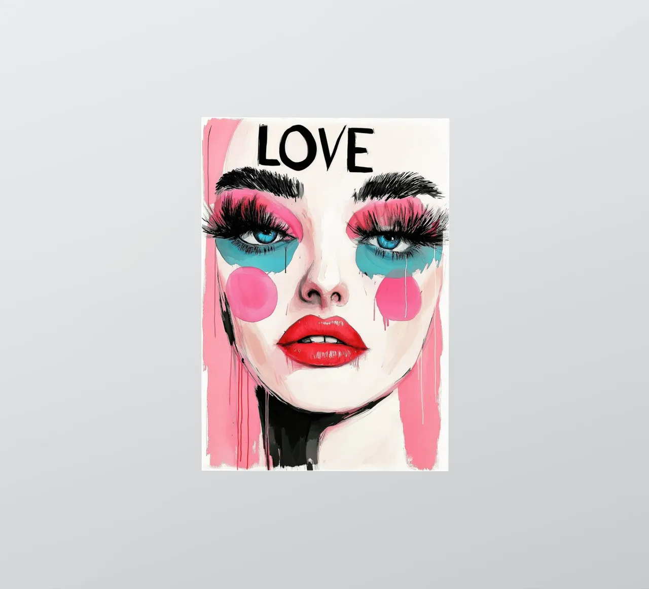 Amore donna ritratto text art adesivo da Justyna Jaszke JBJart