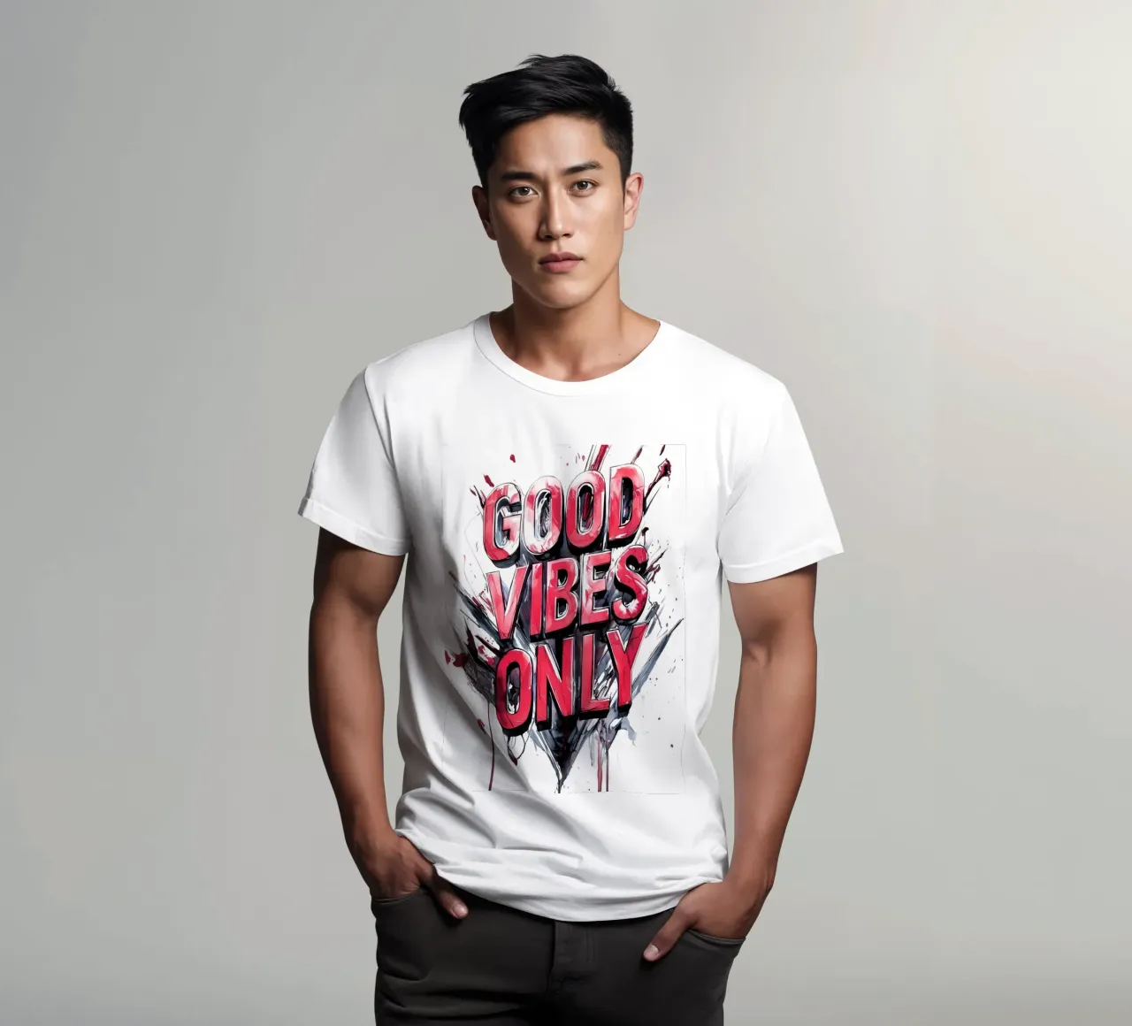 Poster con testo Good Vibes Only t-shirt da Justyna Jaszke JBJart