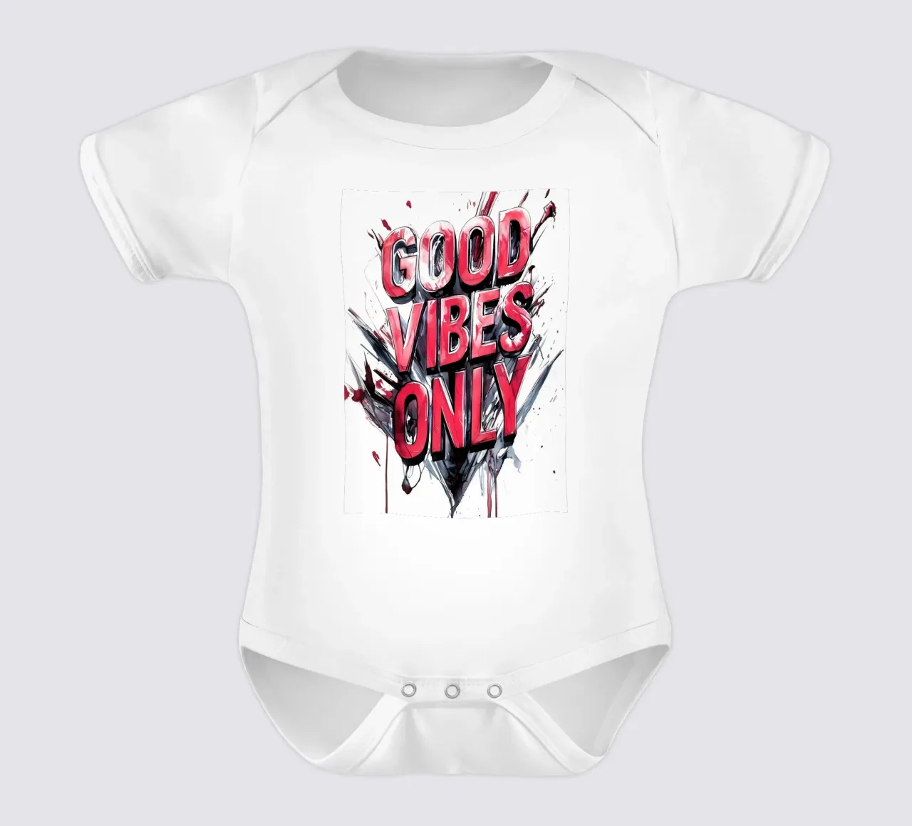 Poster con testo Good Vibes Only body neonato maniche corte da Justyna Jaszke JBJart