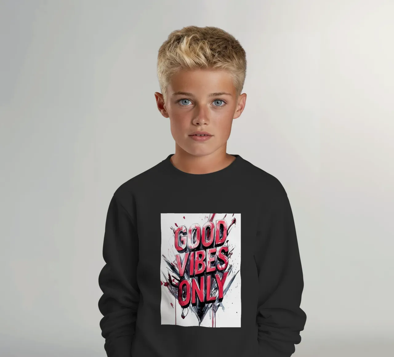 Poster con testo Good Vibes Only felpa bambino da Justyna Jaszke JBJart