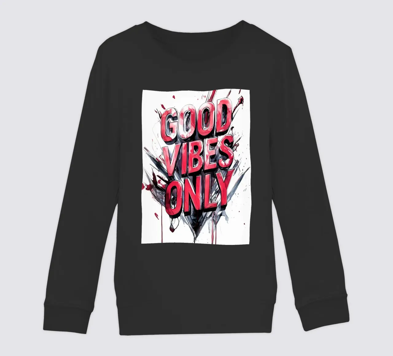 Poster con testo Good Vibes Only felpa bambino da Justyna Jaszke JBJart