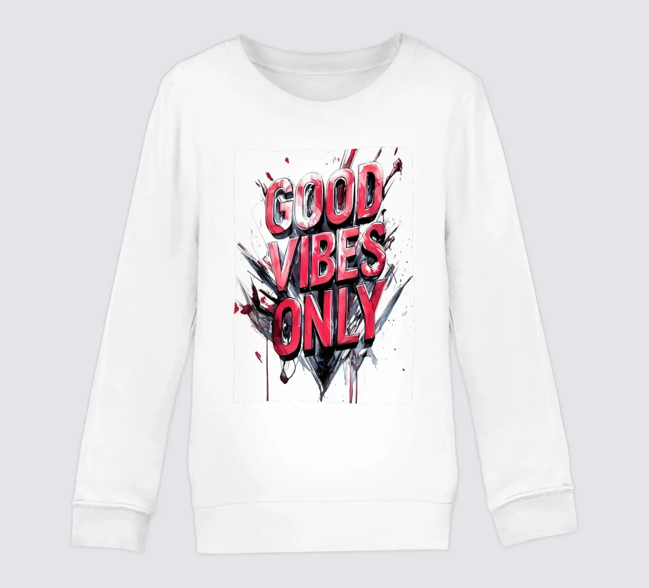 Poster con testo Good Vibes Only felpa bambino da Justyna Jaszke JBJart