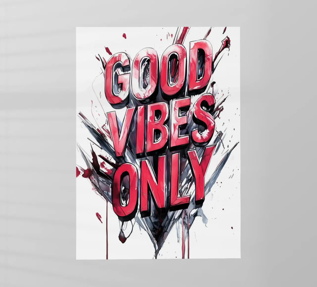 Poster con testo Good Vibes Only pellicola backlit da Justyna Jaszke JBJart