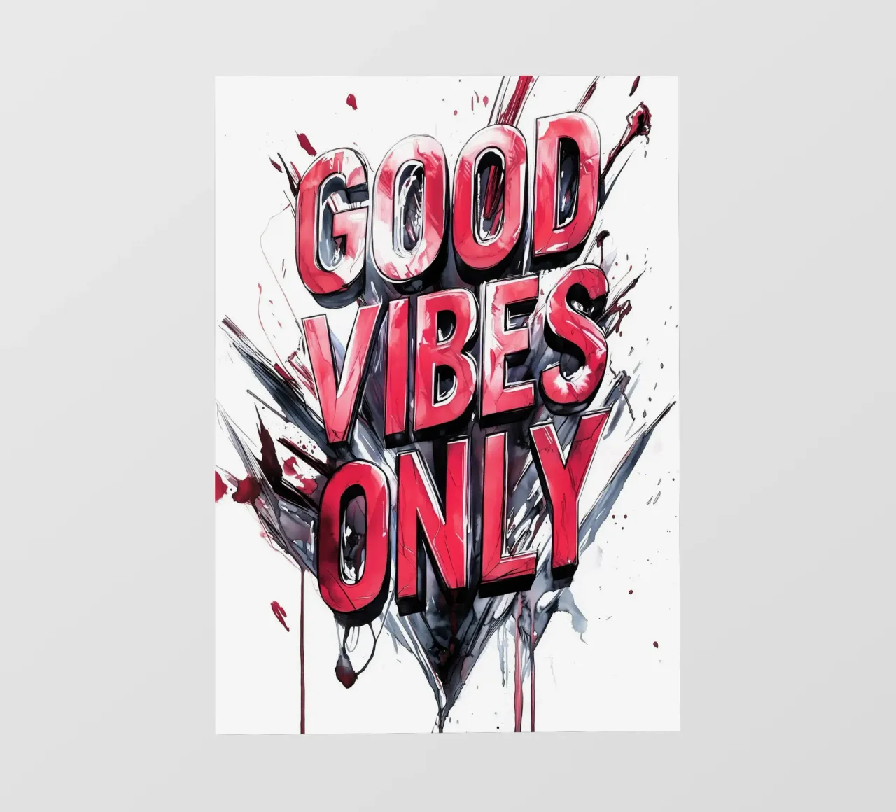 Poster con testo Good Vibes Only pellicola backlit da Justyna Jaszke JBJart