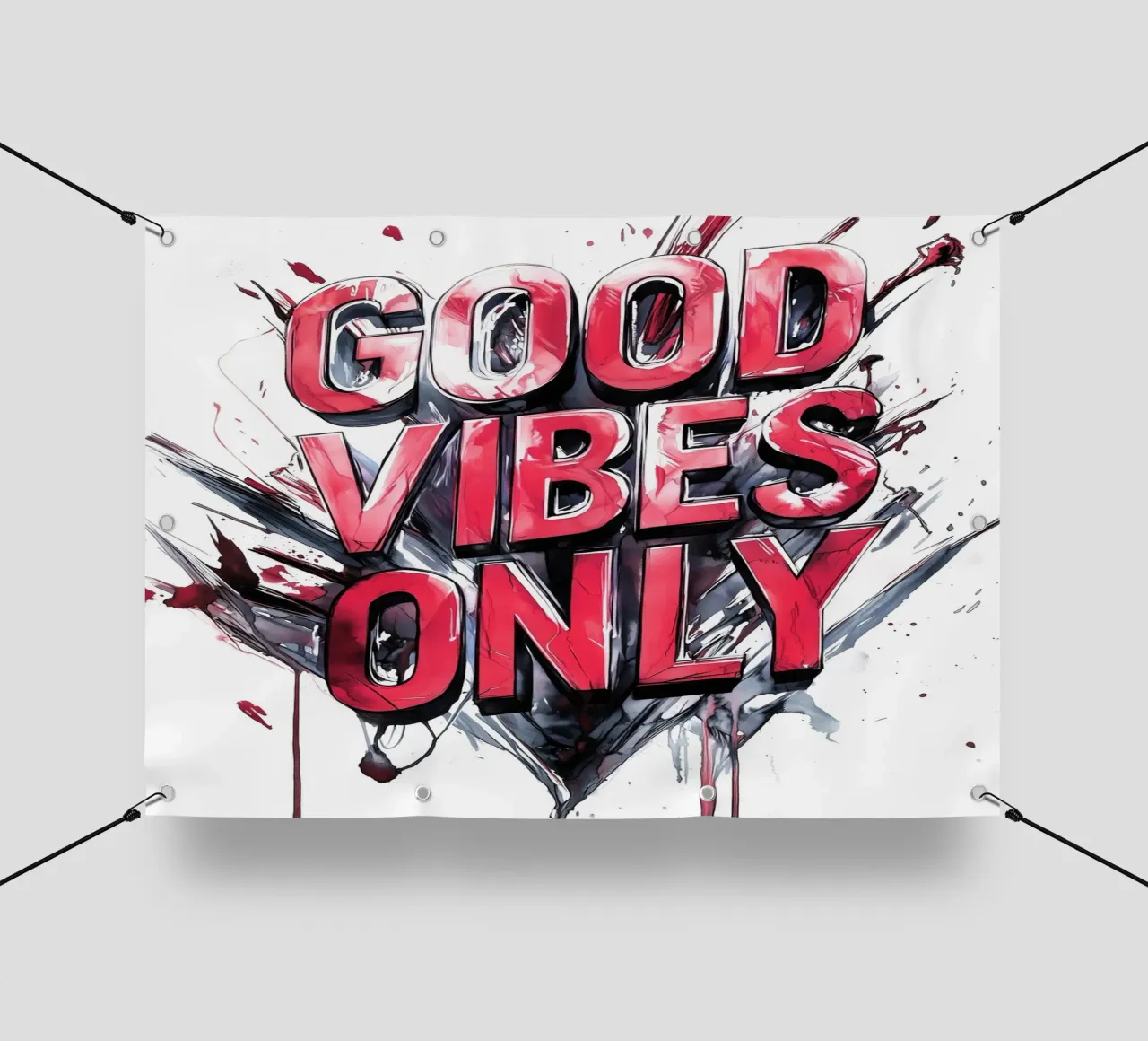 Poster con testo Good Vibes Only telo in pvc da Justyna Jaszke JBJart