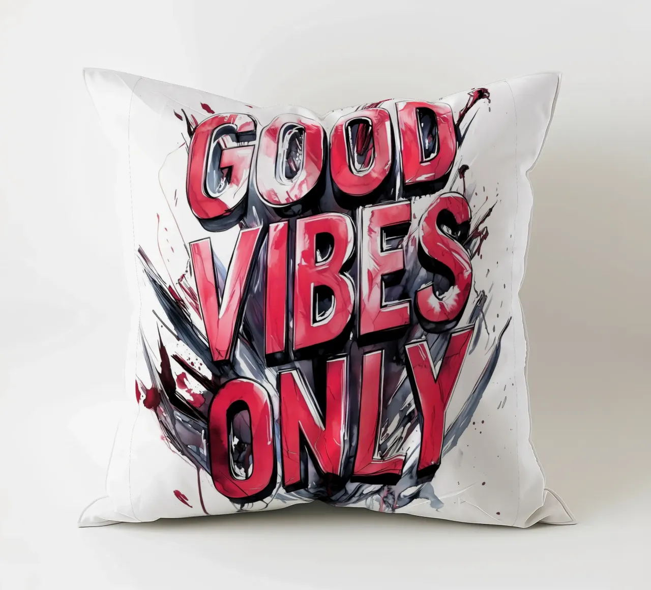 Poster con testo Good Vibes Only cuscino da Justyna Jaszke JBJart