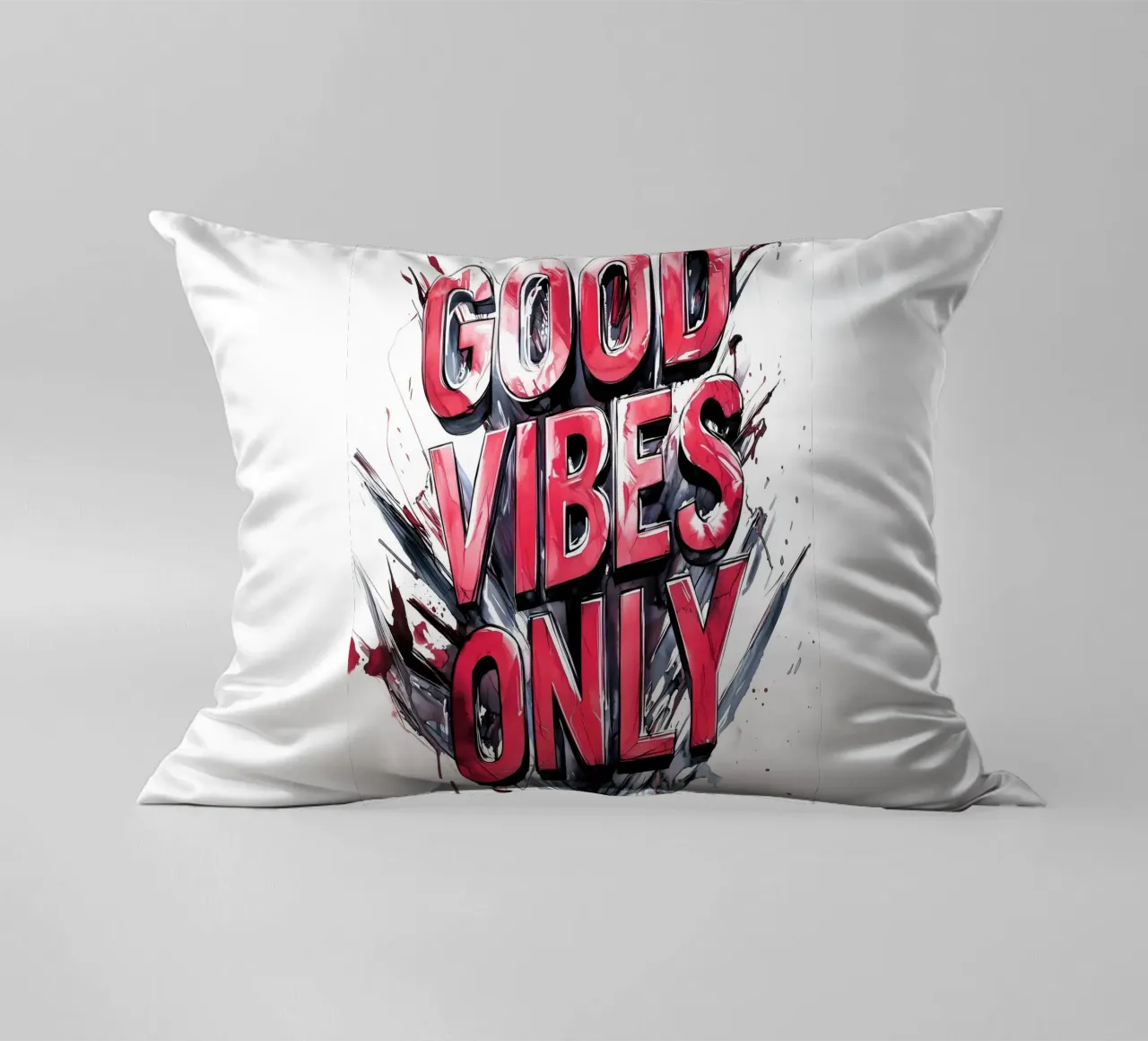 Poster con testo Good Vibes Only cuscino da Justyna Jaszke JBJart