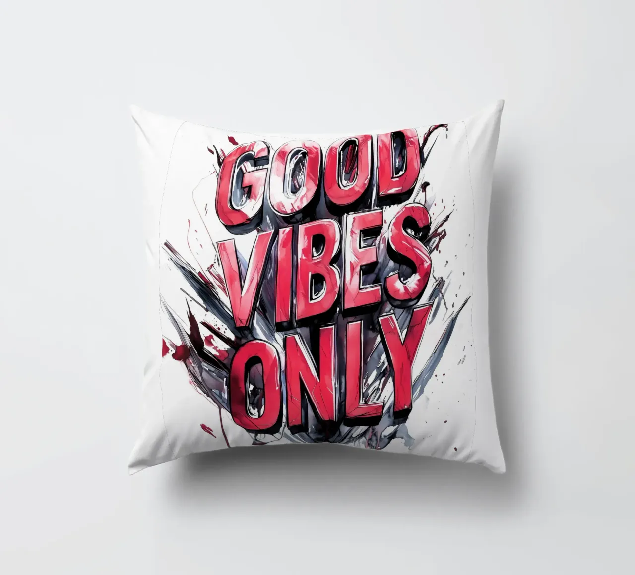 Poster con testo Good Vibes Only cuscino da Justyna Jaszke JBJart