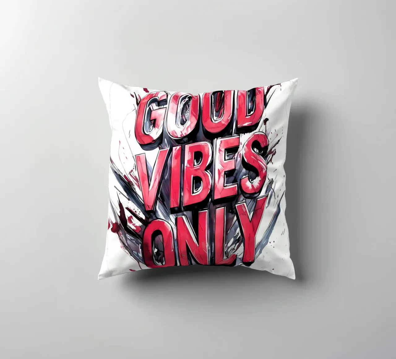 Poster con testo Good Vibes Only cuscino da Justyna Jaszke JBJart