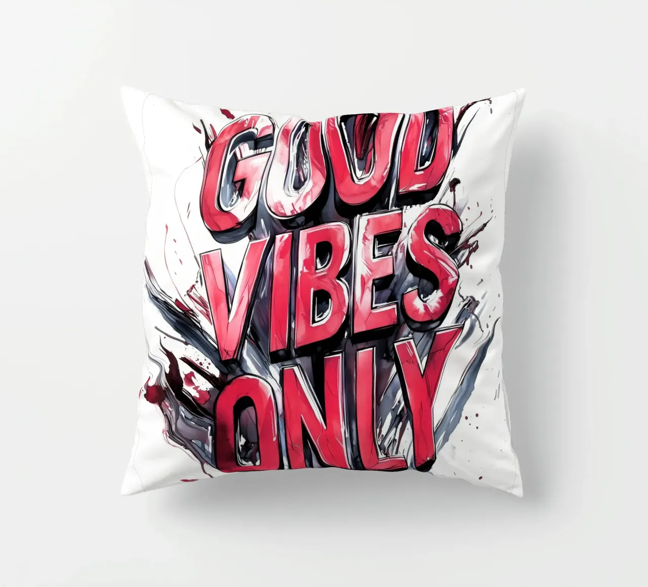 Poster con testo Good Vibes Only cuscino da Justyna Jaszke JBJart