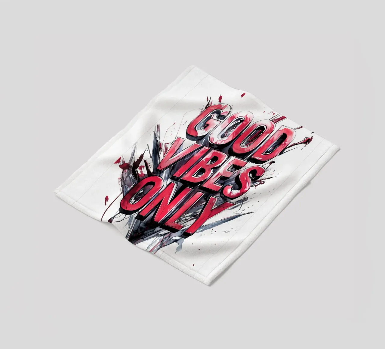 Poster con testo Good Vibes Only coperta in pile da Justyna Jaszke JBJart