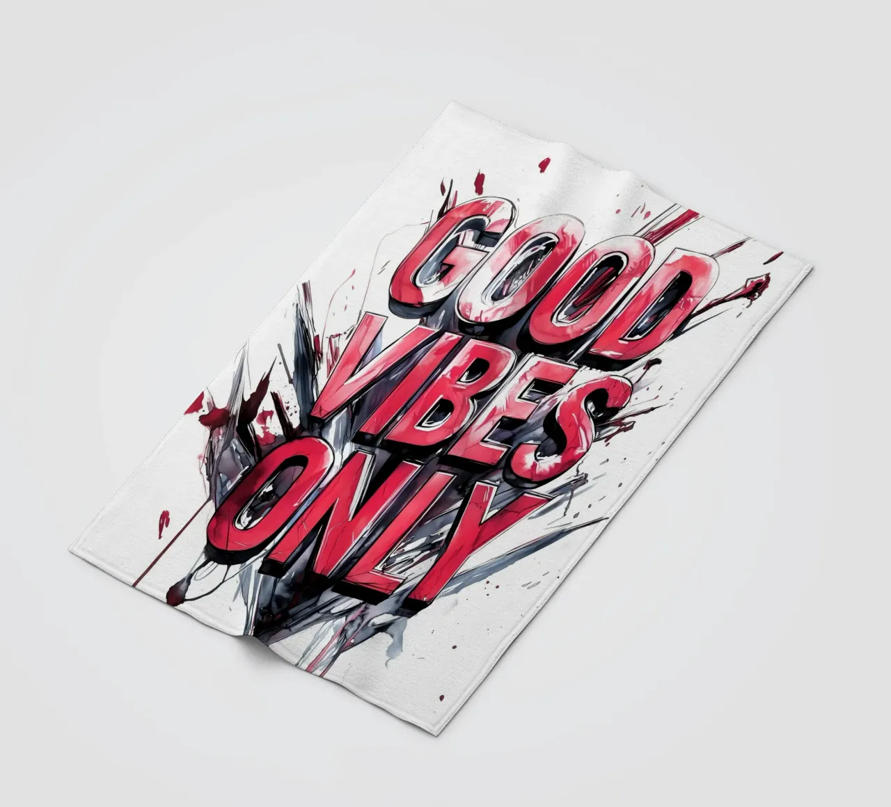 Poster con testo Good Vibes Only coperta in pile da Justyna Jaszke JBJart