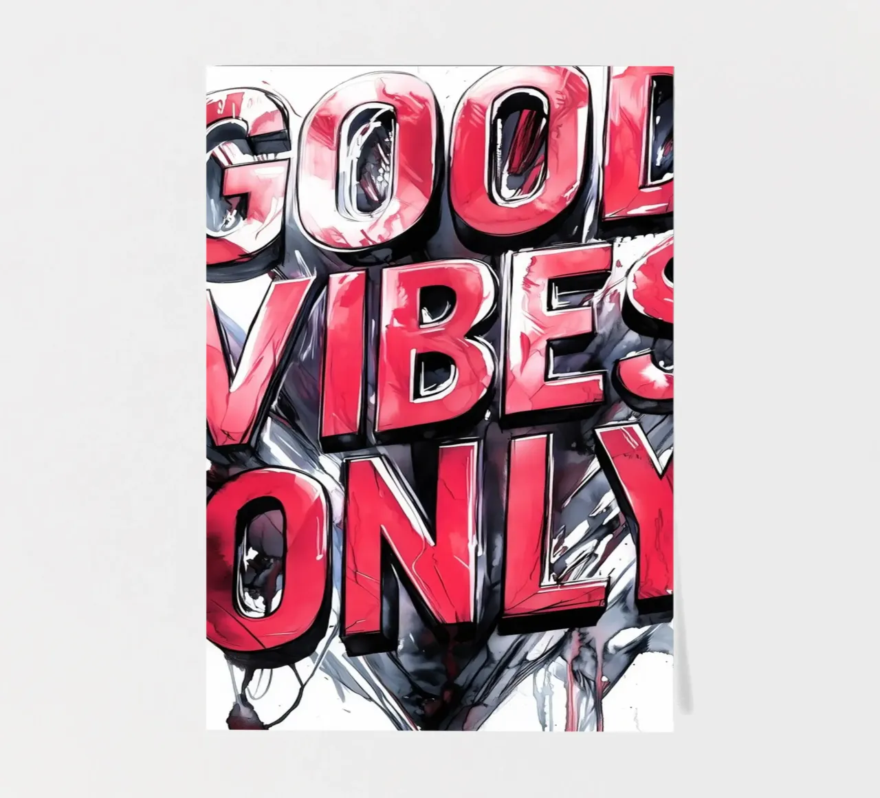 Poster con testo Good Vibes Only foglio adesivo da Justyna Jaszke JBJart