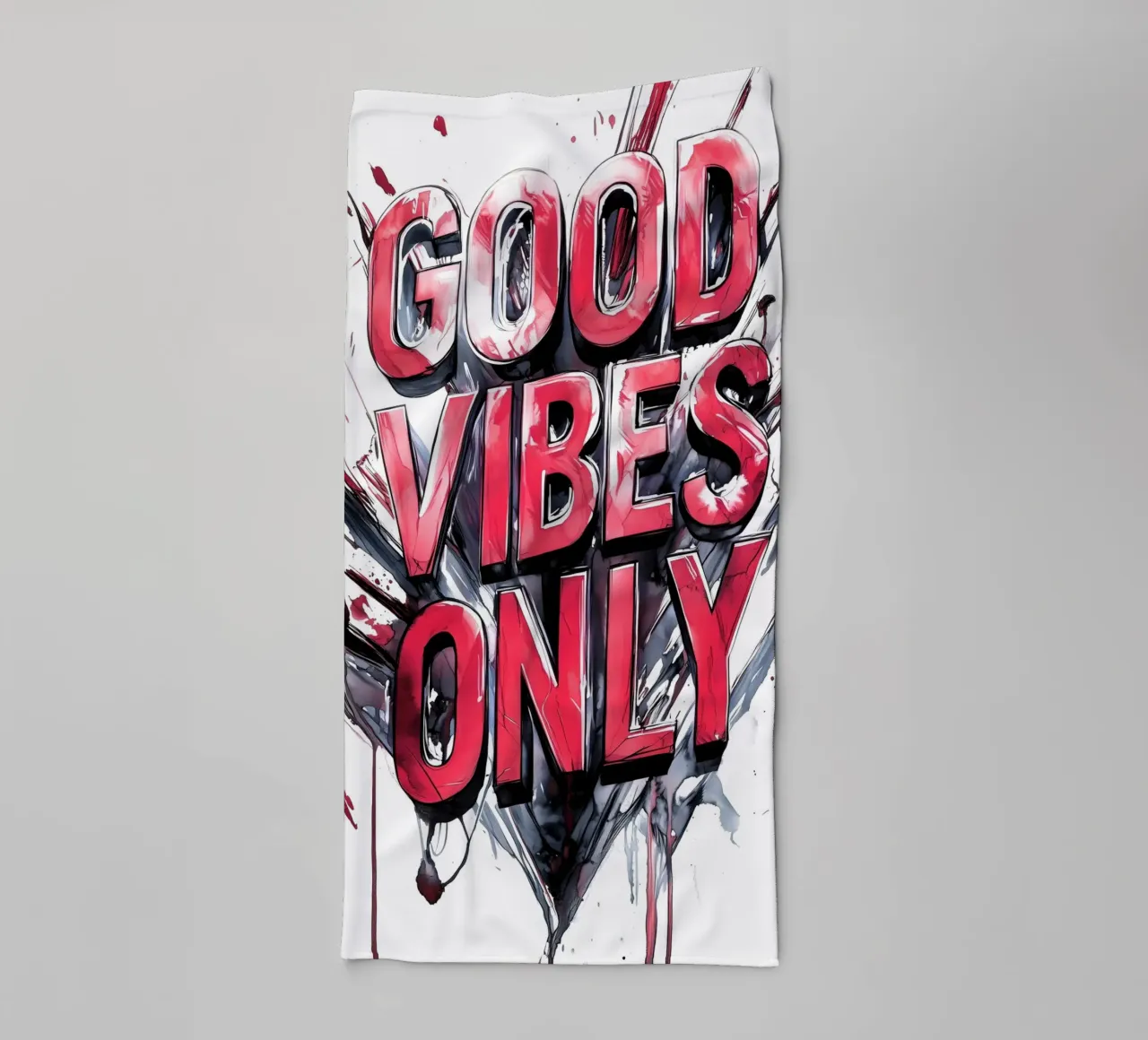 Poster con testo Good Vibes Only asciugamano da bagno da Justyna Jaszke JBJart