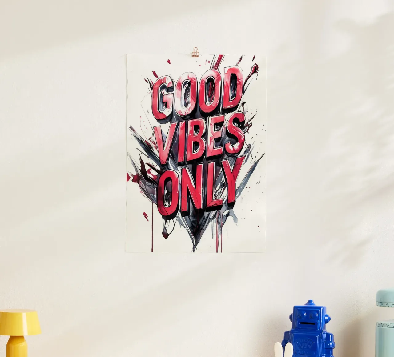 Poster con testo Good Vibes Only carta hahnemühle da Justyna Jaszke JBJart