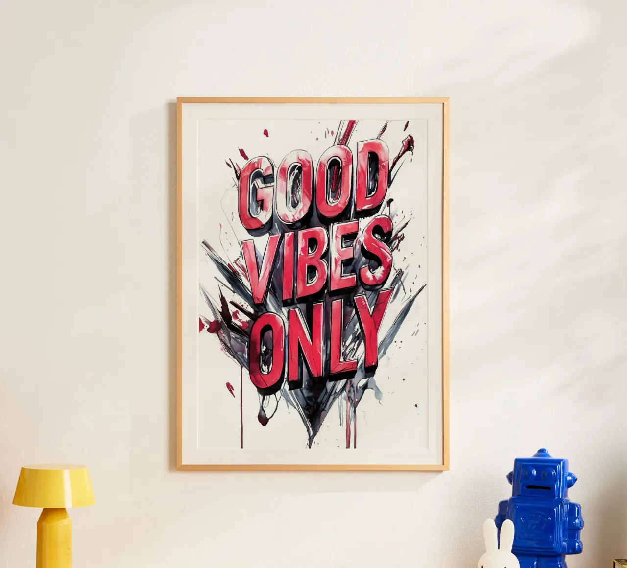 Poster con testo Good Vibes Only carta hahnemühle da Justyna Jaszke JBJart