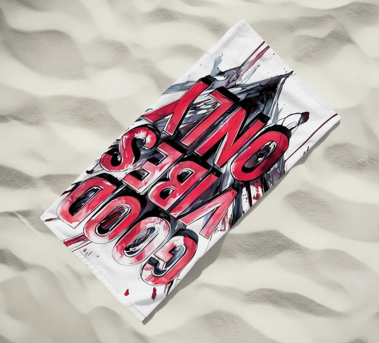 Poster con testo Good Vibes Only telo mare da Justyna Jaszke JBJart