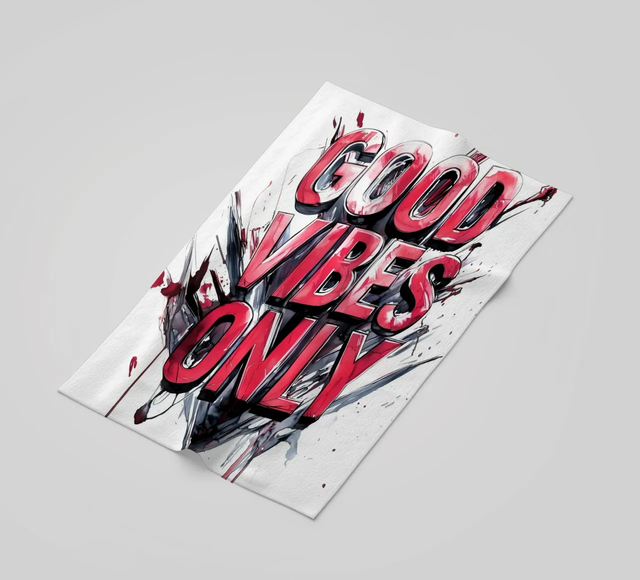 Poster con testo Good Vibes Only telo mare da Justyna Jaszke JBJart