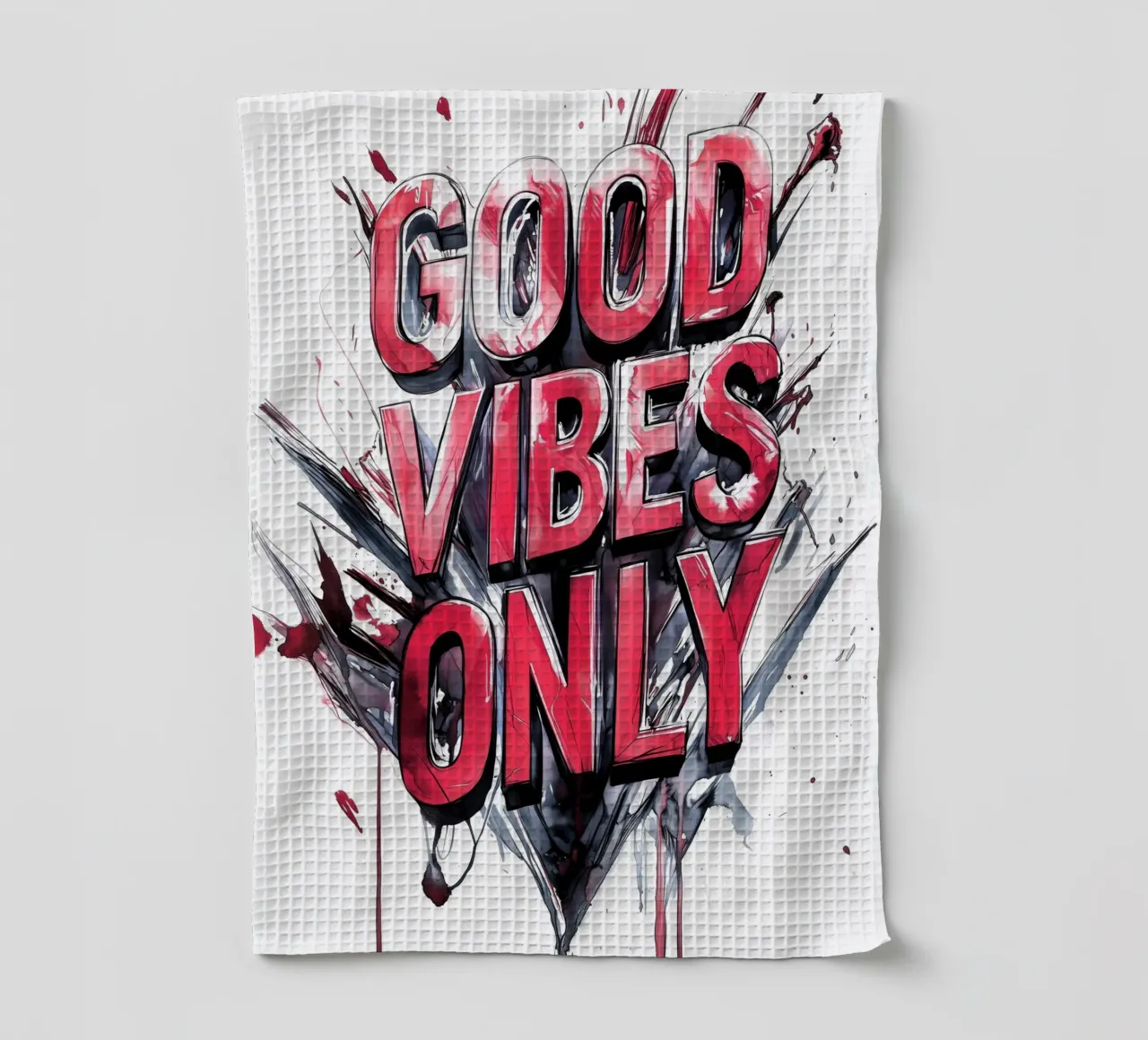 Poster con testo Good Vibes Only canovaccio da cucina da Justyna Jaszke JBJart