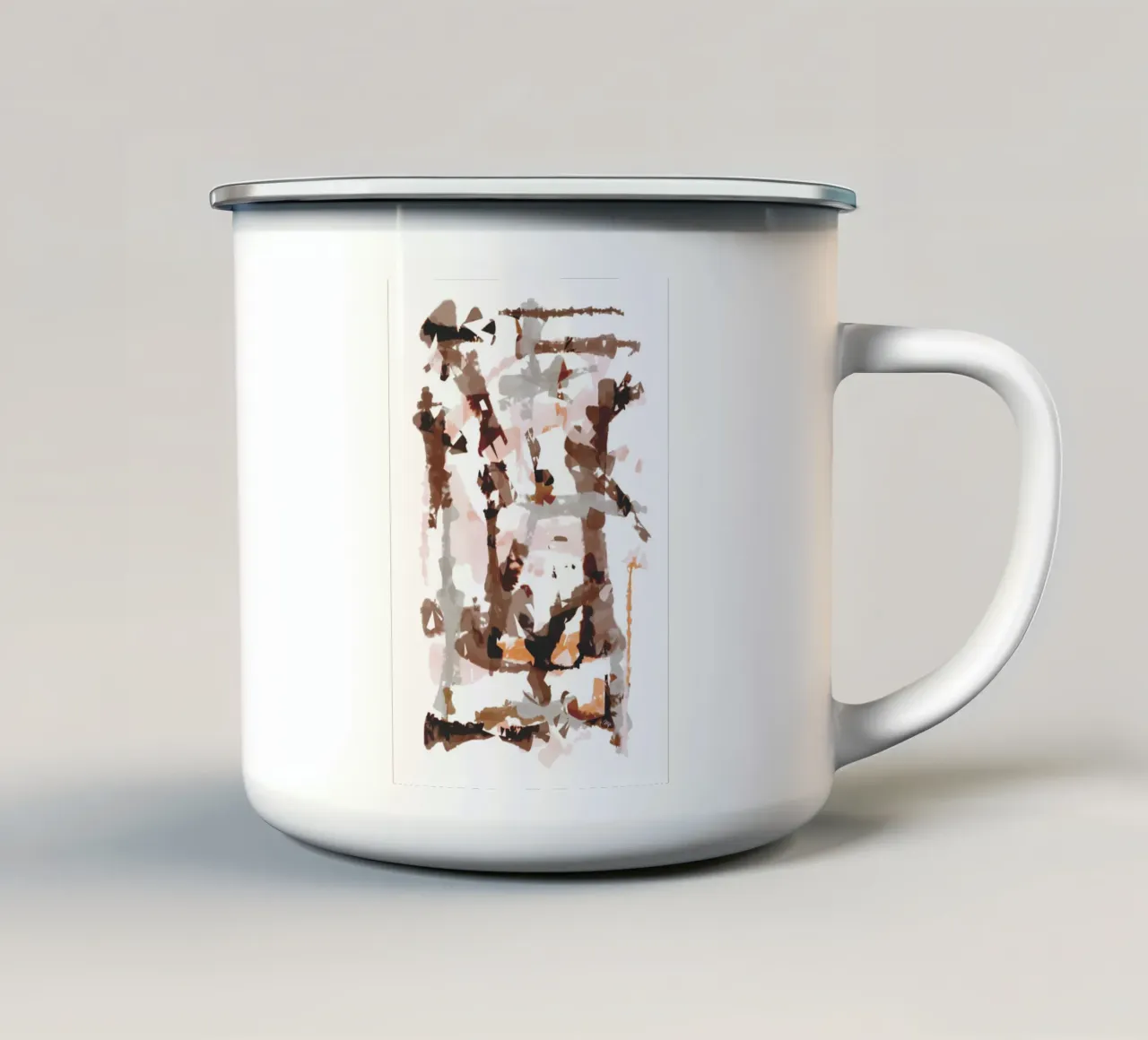 Jeu abstrait Retro Mocha mug en émail de Martina
