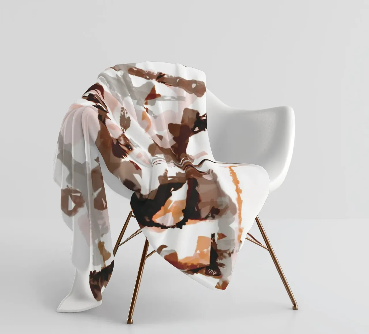 Retro Mocha abstract game fleece blanket by Martina