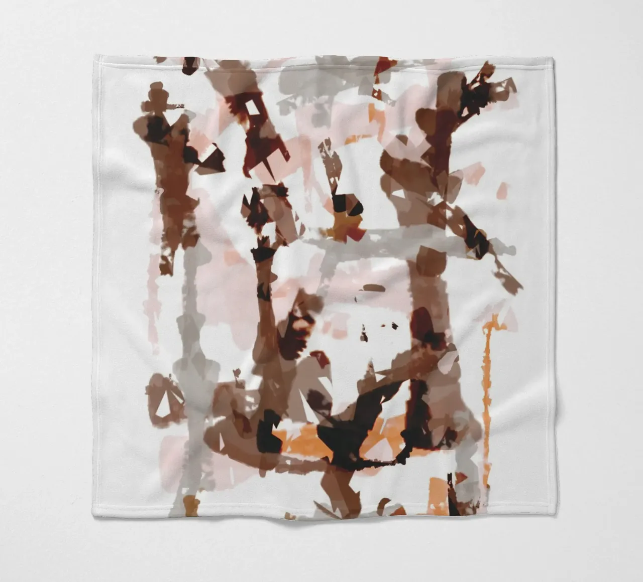 Retro Mocha abstract game fleece blanket by Martina