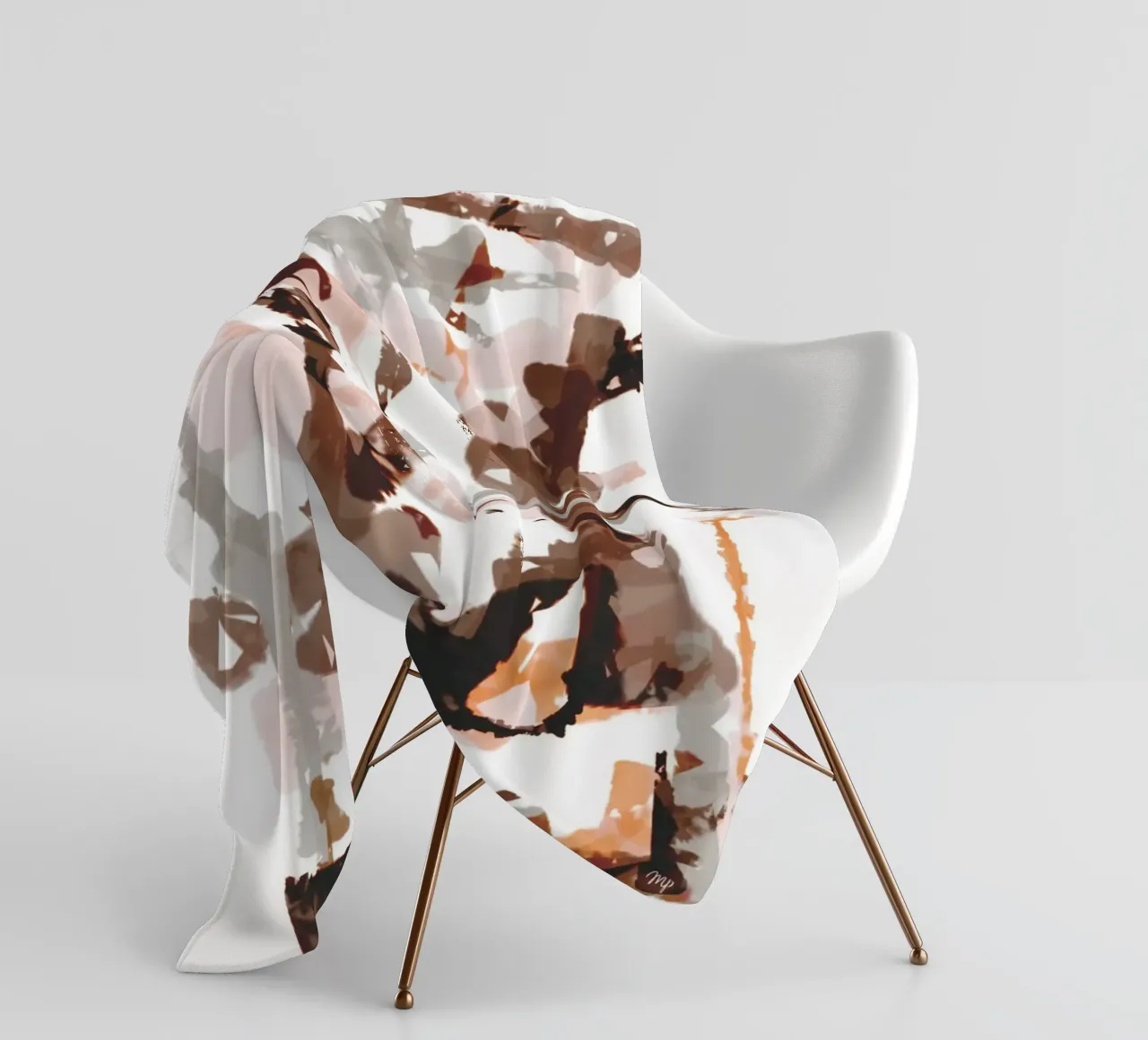 Retro Mocha abstract game fleece blanket by Martina
