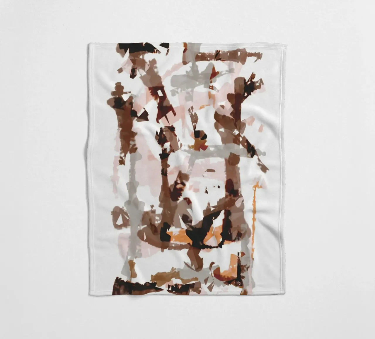 Retro Mocha abstract game fleece blanket by Martina