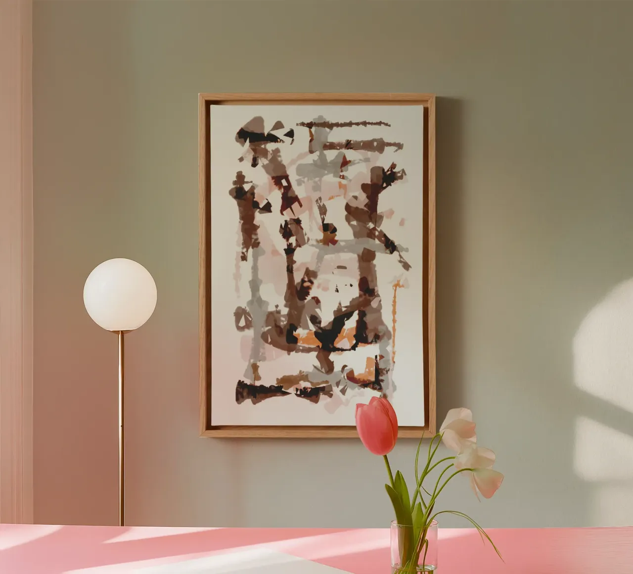 Retro Mocha abstract game canvas by Martina