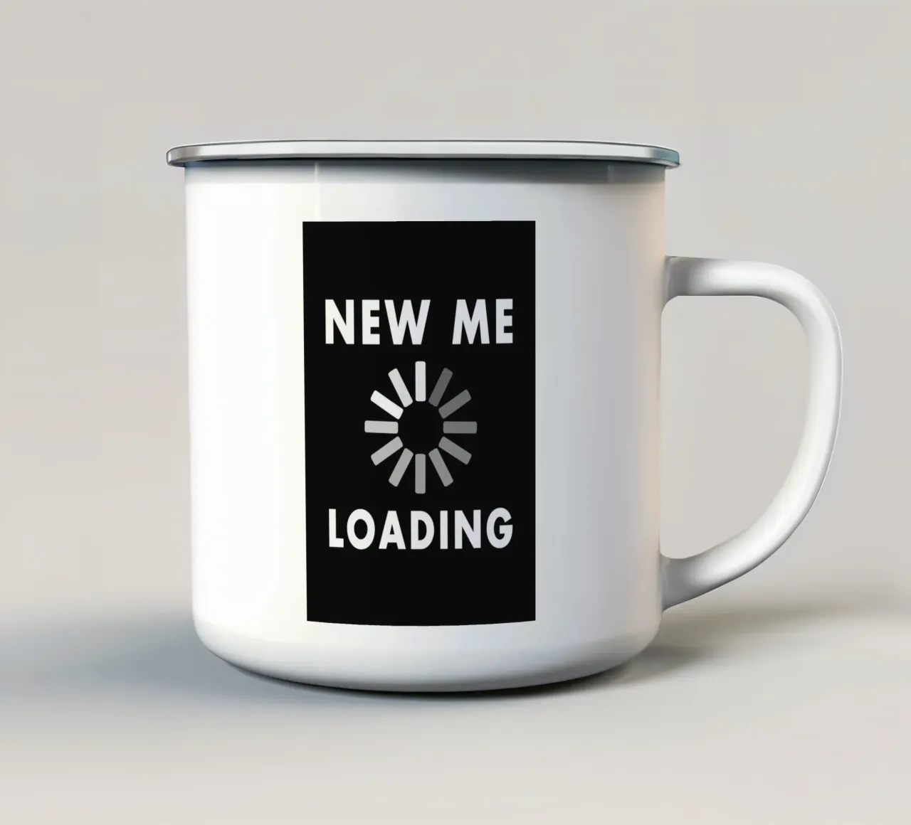 New Me Loading Emaille Tasse von WORD & WONDER