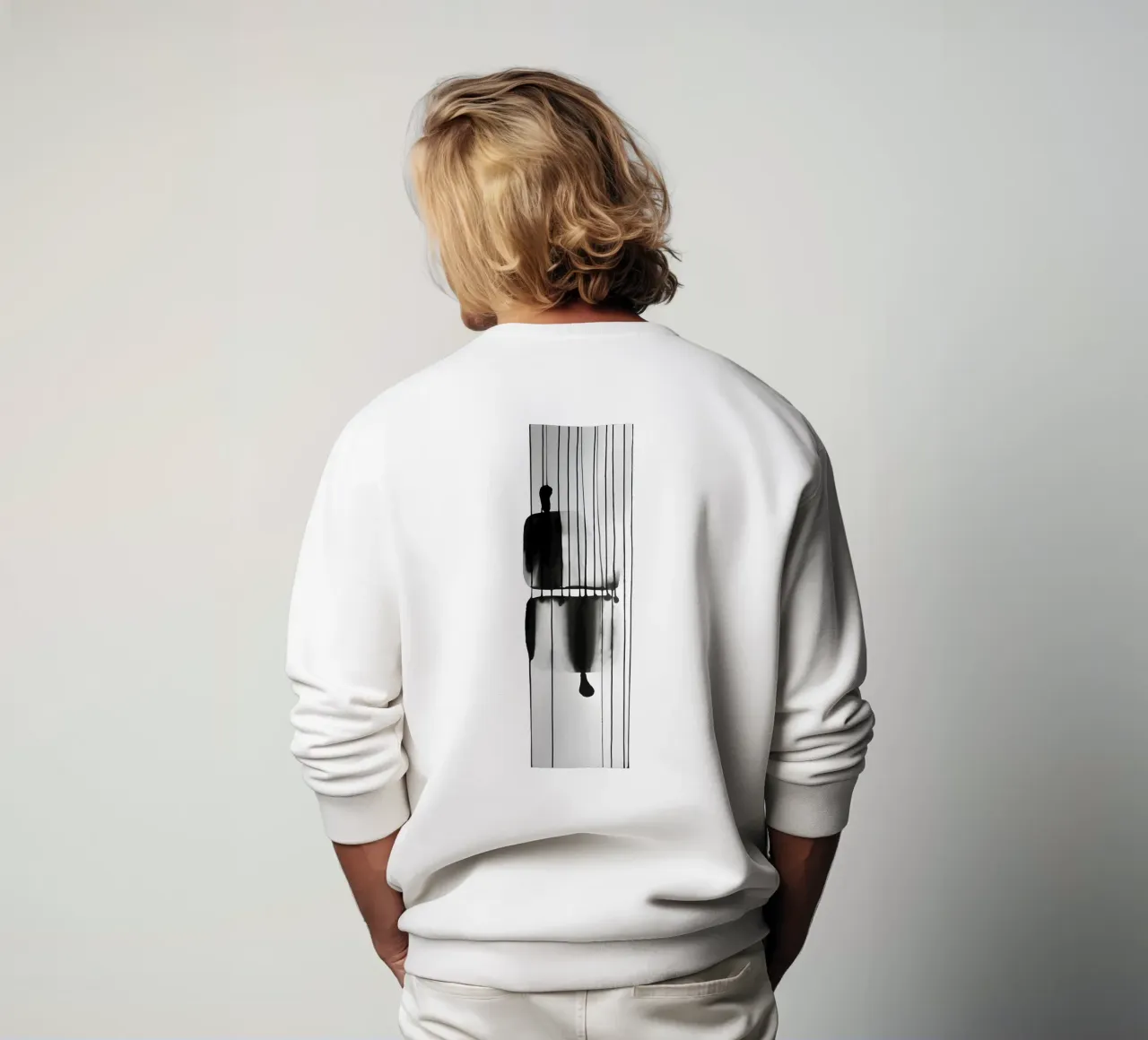 Threads of time: abstract lines and structures sweatshirt by Kunst und Kontrast