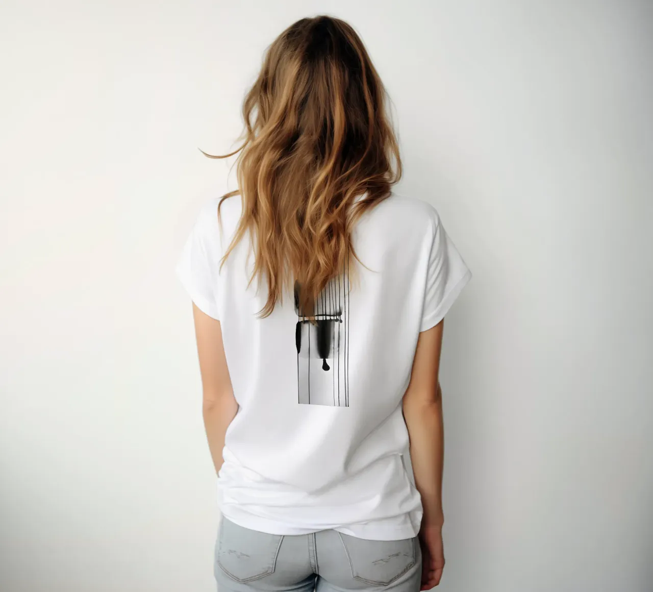 Threads of time: abstract lines and structures women's fitted t-shirt by Kunst und Kontrast