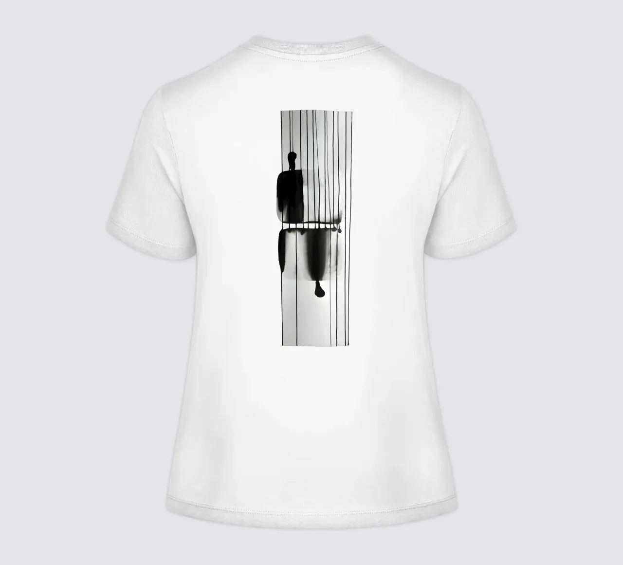 Threads of time: abstract lines and structures women's fitted t-shirt by Kunst und Kontrast