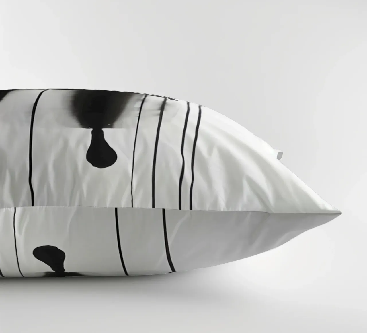 Threads of time: abstract lines and structures decorative cushion by Kunst und Kontrast
