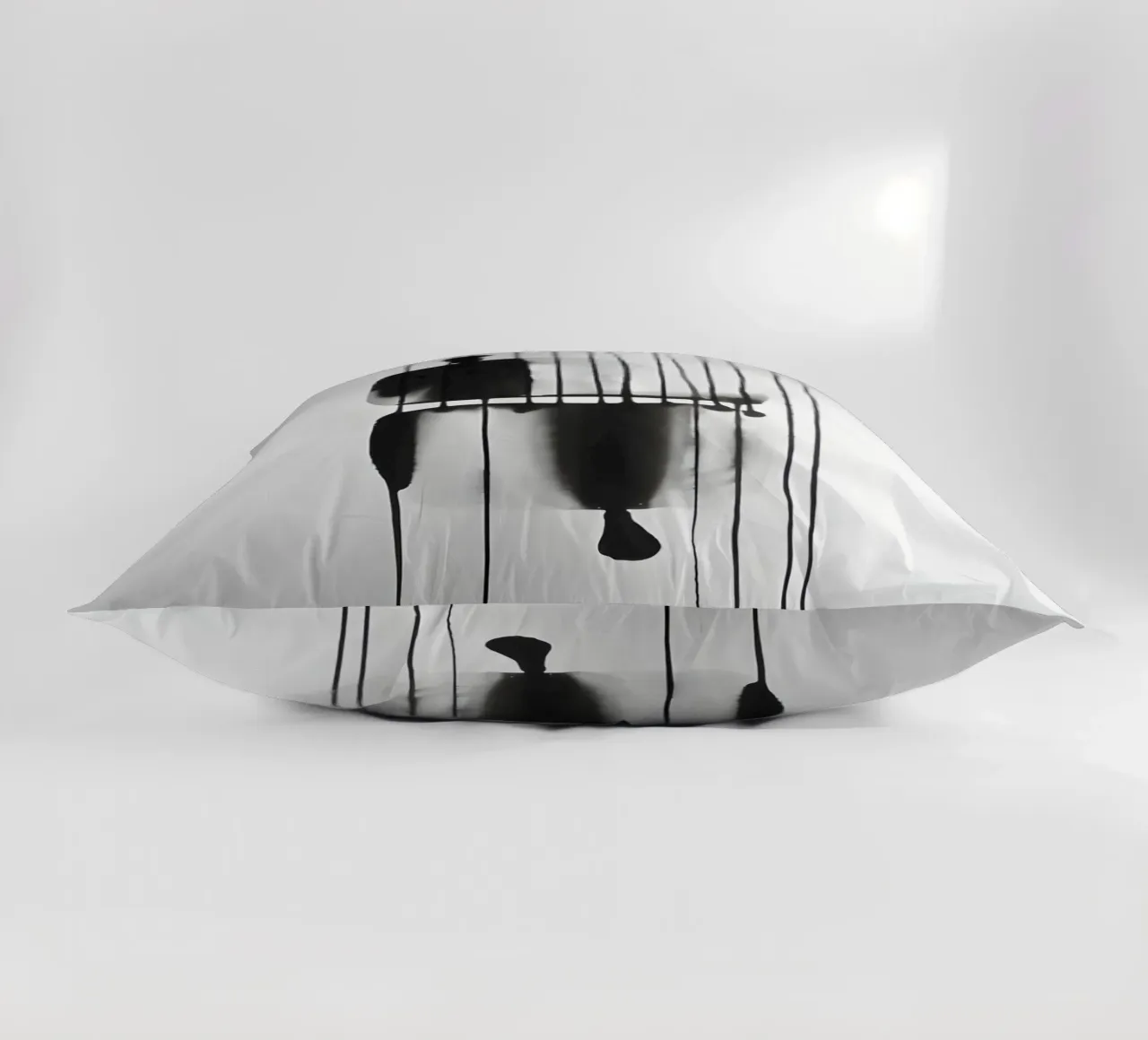 Threads of time: abstract lines and structures decorative cushion by Kunst und Kontrast