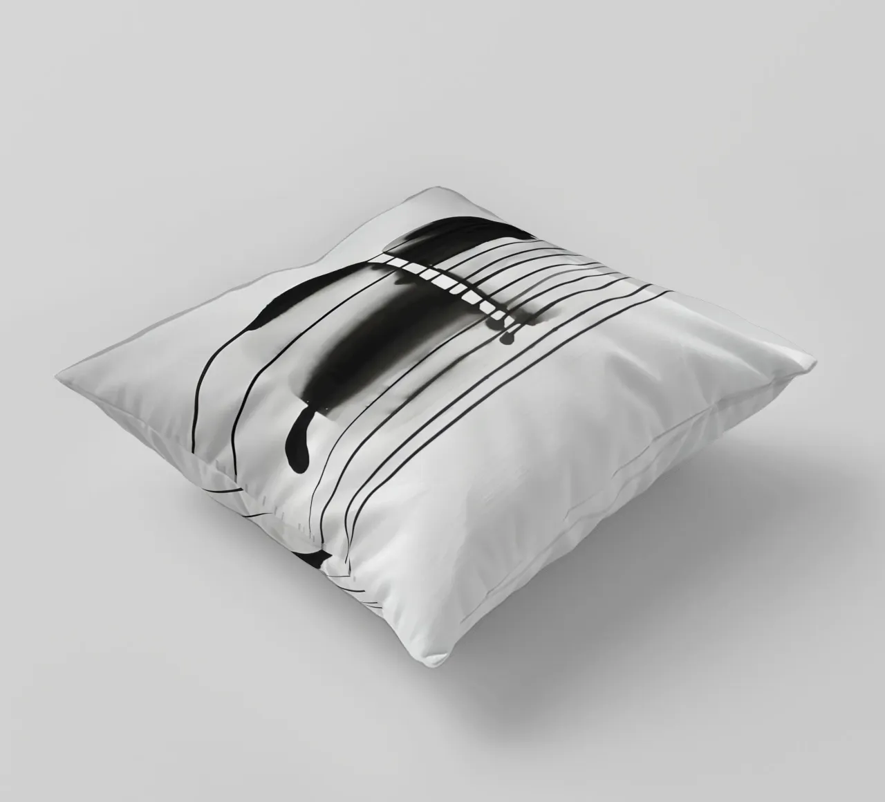 Threads of time: abstract lines and structures decorative cushion by Kunst und Kontrast