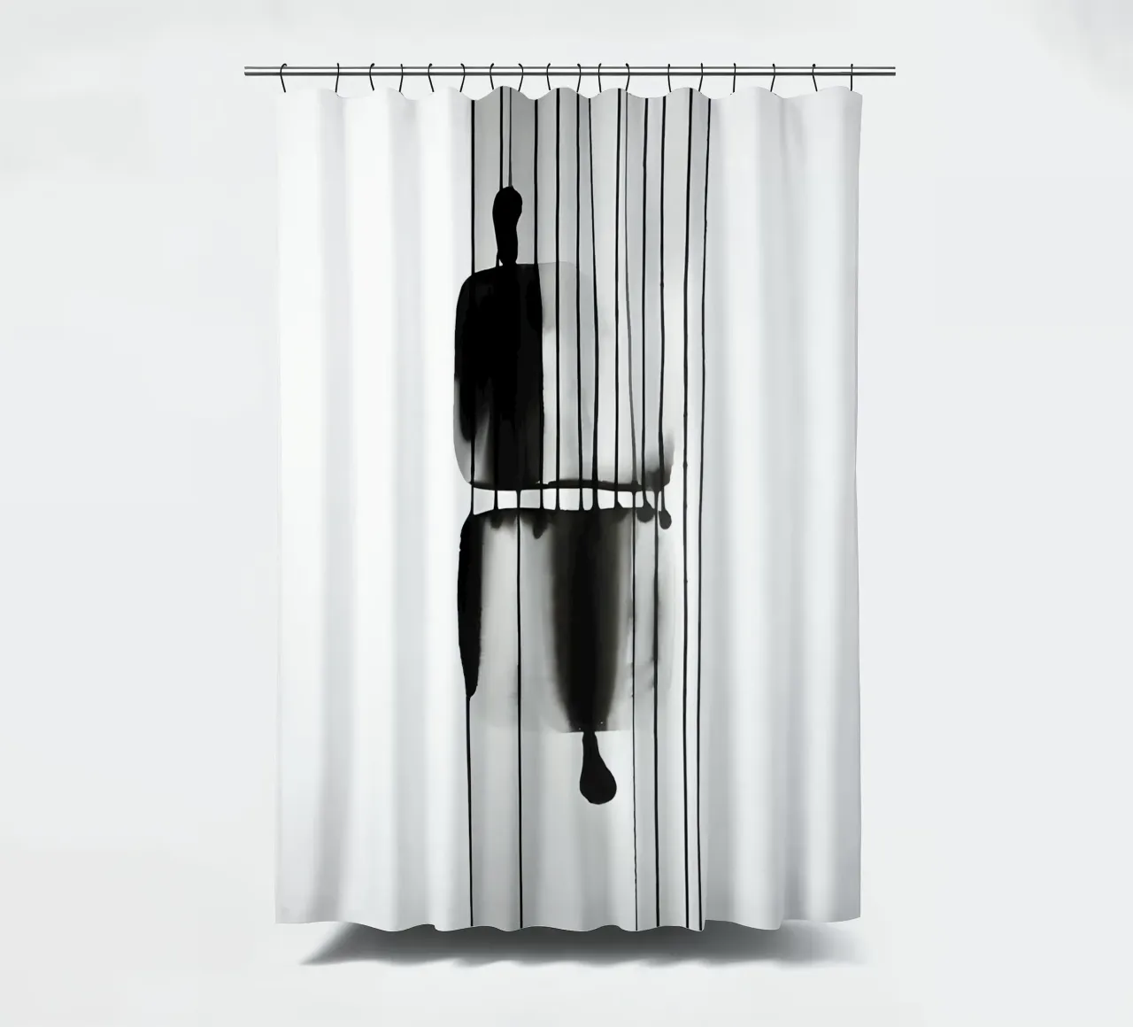 Threads of time: abstract lines and structures shower curtain by Kunst und Kontrast