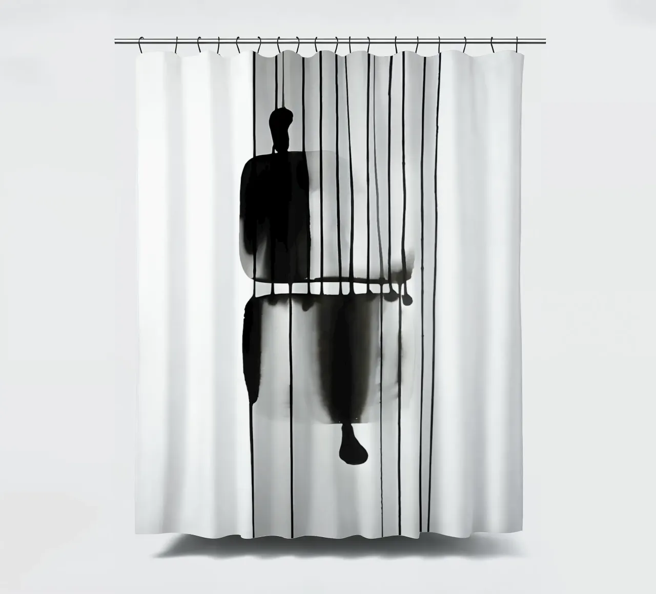 Threads of time: abstract lines and structures shower curtain by Kunst und Kontrast